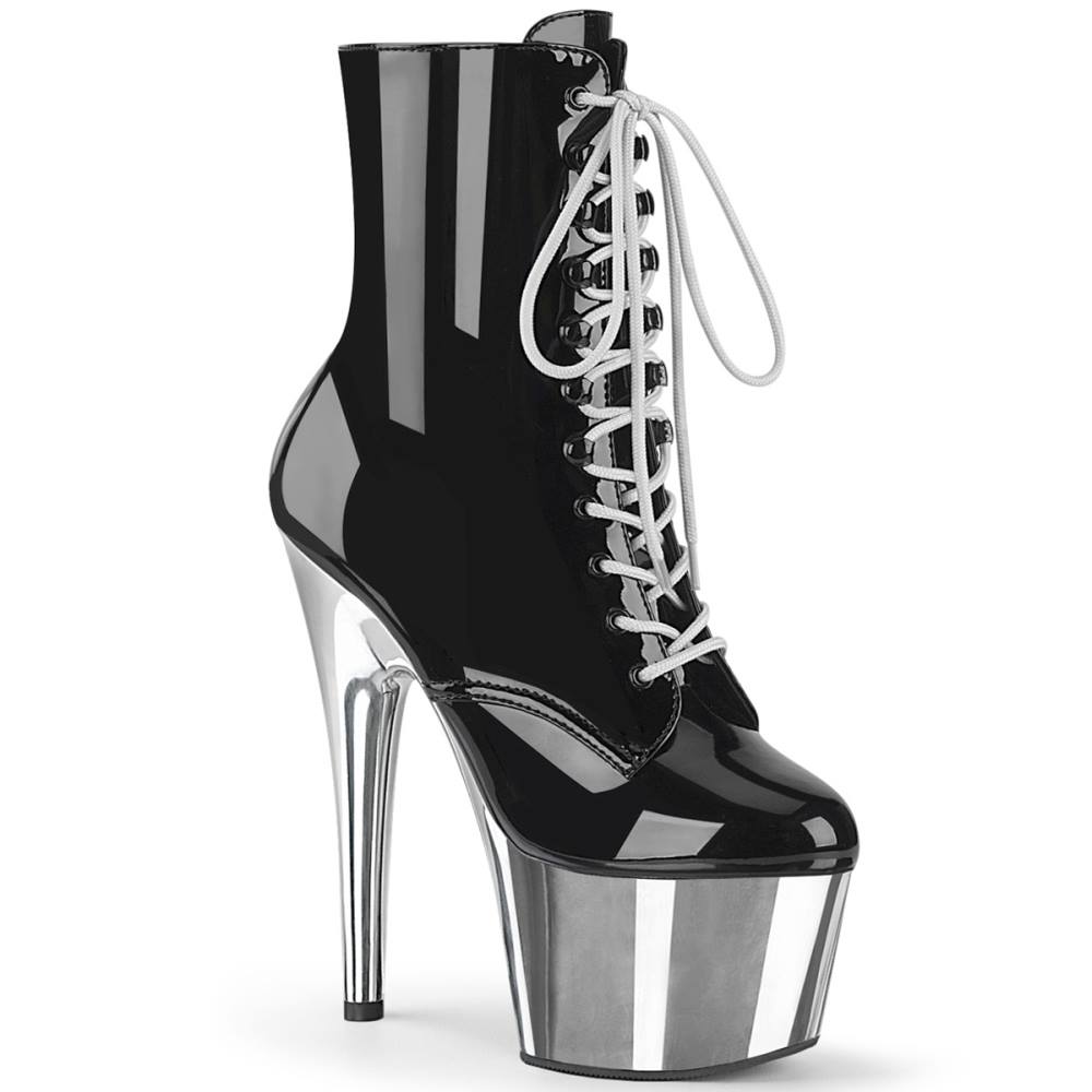 Pleaser - ADORE1020 Bottes de plateforme, Pole dance chaussures - Chaussures de pole dance - Noir/Couleur argent Product image